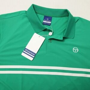 Sergio Tacchini Polo Shirt Mens 2XL Green Essential Damarindo Tennis Performance